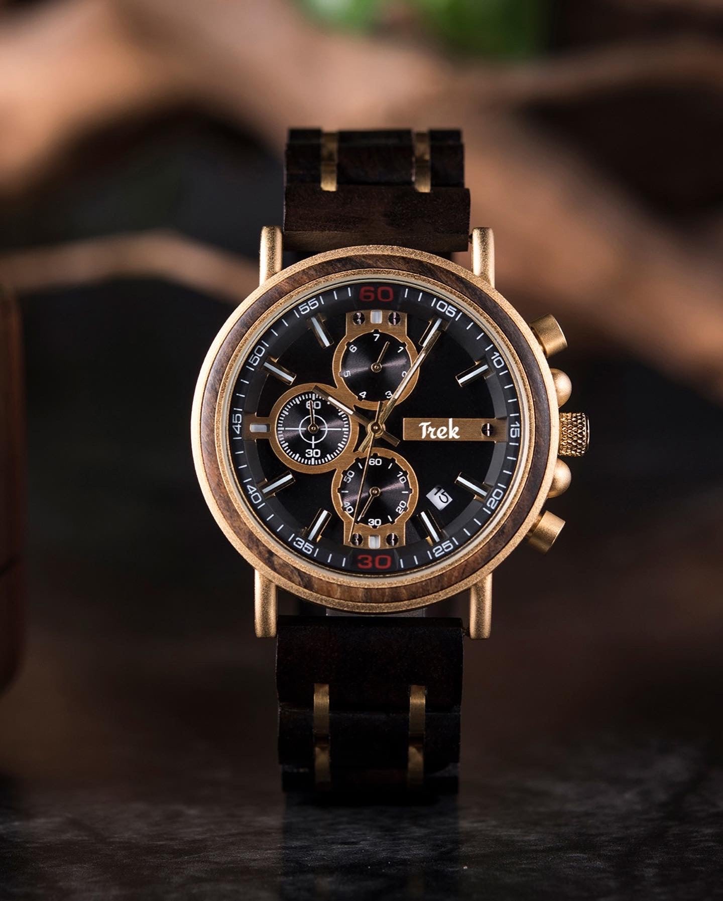 Valerio Chronograph - Dark Chocolate/Gold