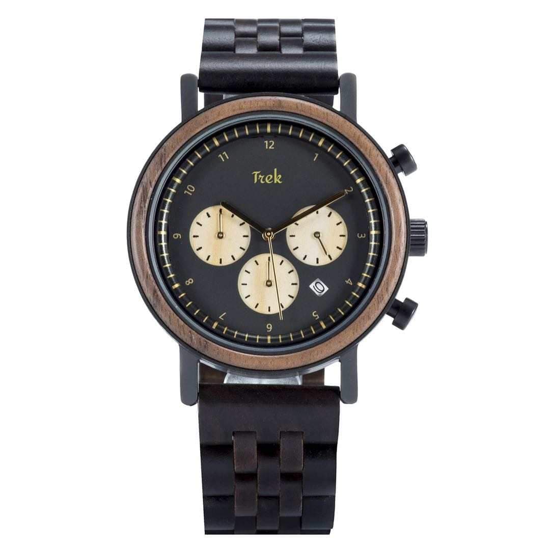 Darwin Men’s Luxury Chronograph Wood Watch (Black) - Trek Watches