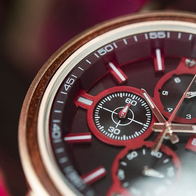 Valerio Men’s Luxury Chronograph Wood Wrist Watch (Brown) - Trek Watches