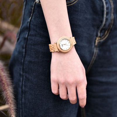 Claire Luxury Women’s Wood Watch (Dove White) - Trek Watches