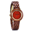 Claire Luxury Women's Wood Watch (Ruby Red) - Trek Watches