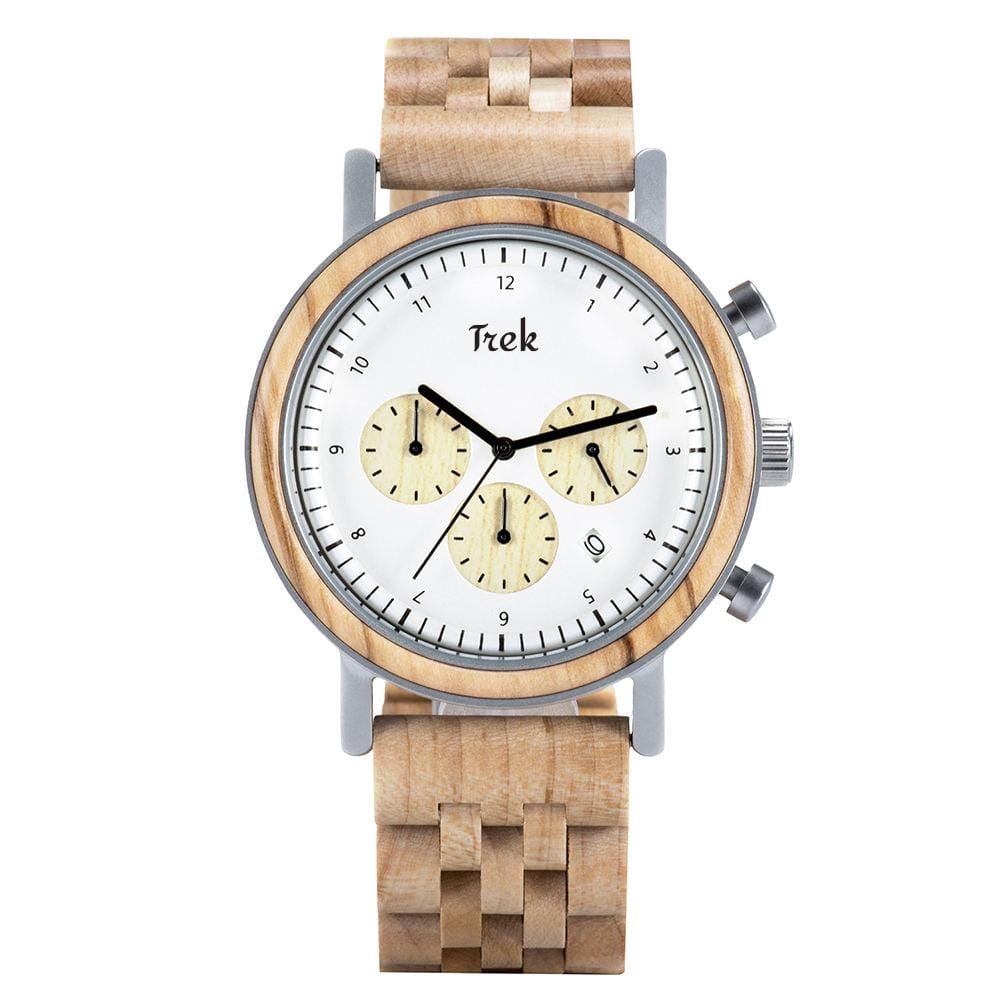 Darwin Men’s Luxury Chronograph Wood Watch (Light Brown) - Trek Watches
